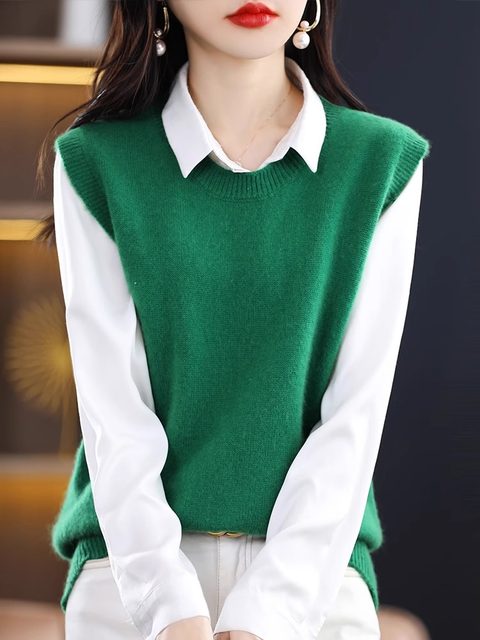 Round Neck Sleeveless Pullover Vest