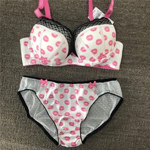 One folding! Body Pops pink lace ladies' bras set BCBR663H11/BCWP663H11