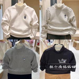 
Little Bear Children's Clothing Autumn and Winter Boys Half Turtle Collar Bottoming Shirt Medium and Large Children Pure Cotton Versatile Warm and Comfortable Long Sleeve T-Shirt