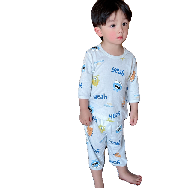 Children's Qiuyi Qiuku cotton suit boys spring and autumn girls bottoming long-sleeved baby thermal underwear pajamas