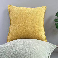 Nordic Minimalist Style Candy-Colored Thickened Chenille Bamboo Pattern Jacquard Throw Pillow for Living Room Sofa Square Back Cushion