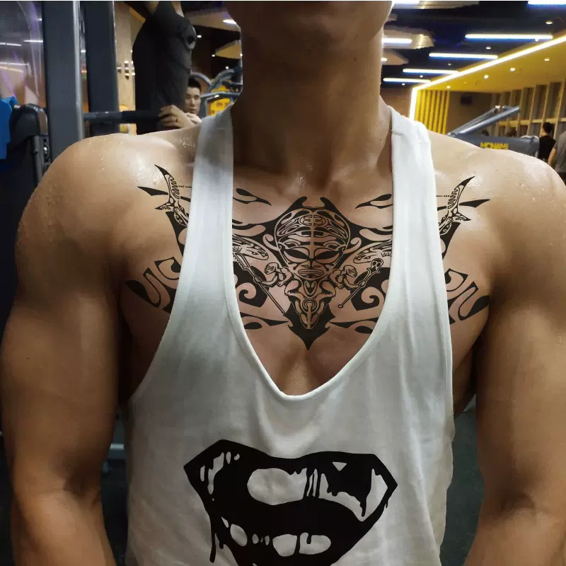 欧美大图腾纹身贴前胸手臂x086拍2发3死神大鱼鲸鱼鬼怪满胸纹身贴