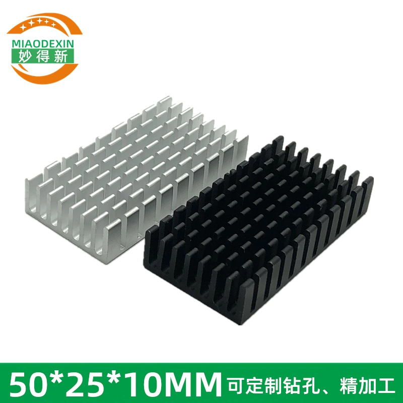 Miaode điện tử mới tản nhiệt chip cung cấp điện bo mạch chủ tản nhiệt nhạc cụ tản nhiệt nhôm 50*25*10MM màu đen