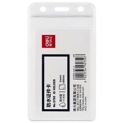 Deli Waterproof Exhibition Transparent Id Card Holder Badge Lanyard Work Id Card Badge Factory Badge Protective Cover Student