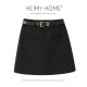 Black half-length skirt 2025 spring and autumn high-waisted small A-line hip-pack skirt anti-exposure straight suit short skirt