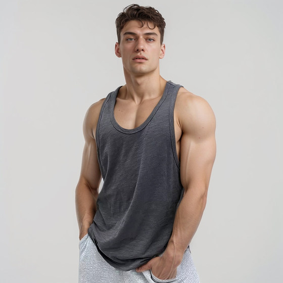 
MCPW muscle fitness vest men's sleeveless T-shirt training vest sweat-absorbent cotton sports top running summer