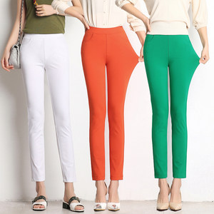 
2026 Spring and Summer Stretch Slimming Small Leg Pants Women's Nine-Point Large Size High Waist Casual Pants Women's Outer Wear Bottoming Pencil Women's Pants