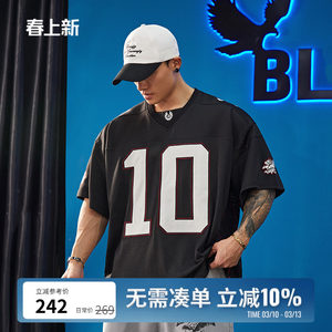 
BLUESFLY American retro fitness sports short-sleeved T-shirt half-sleeved ice hockey uniform for men and women round neck loose casual trend