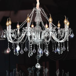 European-Style Crystal Chandelier for Living Room, Candle Chandelier with 6/8 Heads, Transparent Glass, Suitable for Weddings, Hotels, Ktv, Bedrooms, and Duplex Buildings