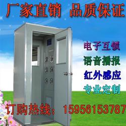 Single-Person Single-Blow Stainless Steel Air Shower Room Interlocking Single-Person Double-Blowing Shower Room Wind Shower Door Double-Blowing Shower Room
