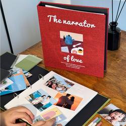 Original Design Loose-Leaf Photo Album Self-Adhesive Memory Book DIY Planner Polaroid Red Wedding Guest Book