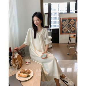 AMUM maternity suit Kendou sweatshirt~ Two-color casual T-shirt dress covering the belly loose and slimming with shawl