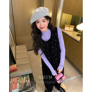 
AMUM maternity wear stays softly ~ forest floral skirt retro Korean style age-reducing layered vest skirt