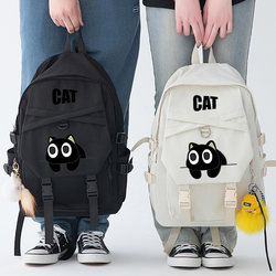 Xiuluo Cat Black Cat Elementary School Student Lightweight Burden-Reducing Backpack Large Capacity Travel Backpack Casual School Bag for Men