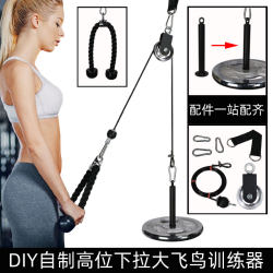 Fitness Equipment LAOSHU Set DIY Pulley Bell Plate Holder Home High Pull-Down Triceps Bird of Paradise Exercise Steel Wire Rope