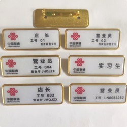 Chinese Sales Assistant Office Badge, Store Manager Work Badge, Name Tag, Intern Badge, Magnetic Pin, Metal Badge
