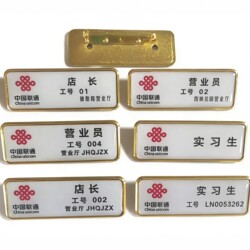 Chinese Salesperson Office Badge Store Manager Work Badge Name Tag Intern Badge Magnet Pin Metal Badge