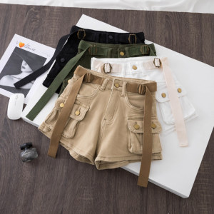 Summer workwear denim shorts, female Lisa, same Korean version slimming high waisted dancing hot pants, ultra short slimming elastic trend