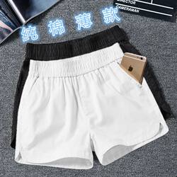 Summer Pure Cotton Shorts for Women, Elastic Waist Wide-Leg Pants, Korean Style, Fashionable, Casual, Versatile, Thin High-Waisted Shorts