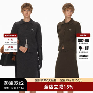 
ECHOADE is elegant and relaxed, simple and neat wool knitted cardigan skirt suit