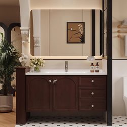 French retro walnut bathroom cabinet + ten years warranty