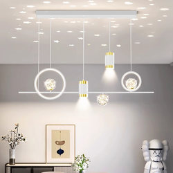 Restaurant Chandelier 2025 New Model Light Luxury High-End Feel for Small Family Apartments Long Strip Popular Internet Celebrity Art Starry Sky Lamp