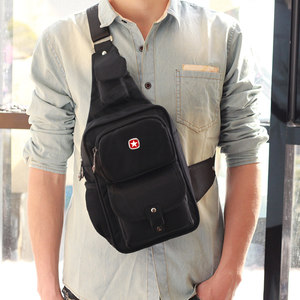 
Chest bag Men's five-pointed star crossbody small chest shoulder bag trendy canvas Swiss Army knife ipad men's bag