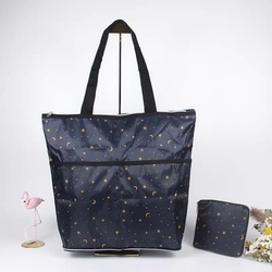 Export Portable Foldable Shopping Bag Cartoon Print Oxford Cloth Eco-Friendly Bag Supermarket Shopping Bag Shoulder Tote Bag