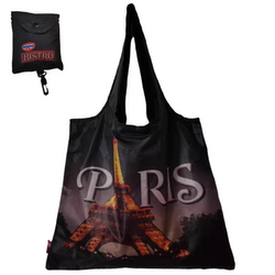 Fashionable Travel Paris Travel Large-Capacity Foldable Shopping Bag Eco-Friendly Portable Hand-Held Shoulder Supermarket Grocery Bag