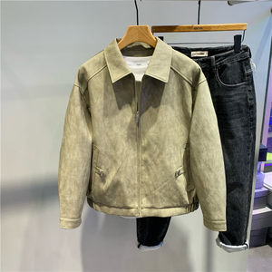 New autumn high-end three-dimensional cut lapel slim short leather jacket Korean style fashionable light luxury blazer