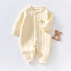 Spring Cotton-Padded Baby Jumpsuit, Warm Baby Clothes, Pure Cotton, Class a Thin Cotton, Newborn Infant Pajamas for Spring