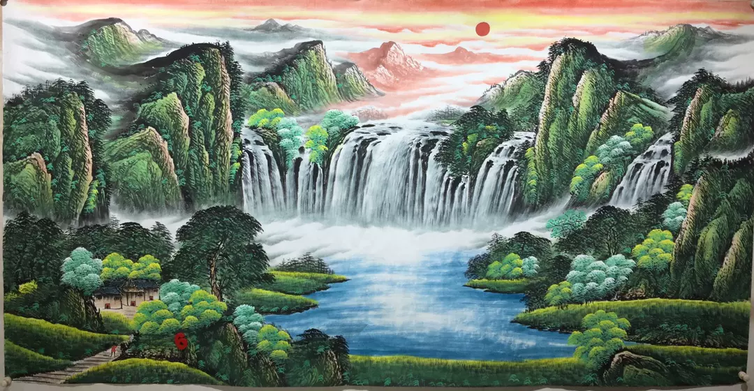 八尺山水画芯国画字画手绘原创作品客厅办公室装饰画特价WYMYX-6