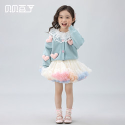Princess Dress for Girls, Spring 2026 New Style, Stylish Birthday Dress, Little Girl Sweater Cardigan Tutu Skirt Set