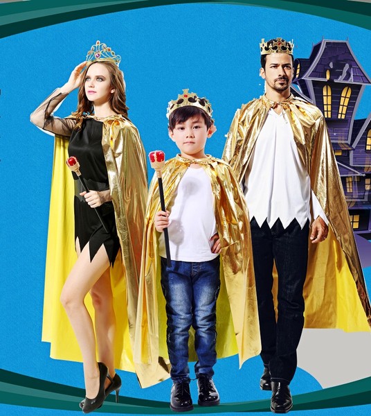 Children,s day children,s dress up king costume queen costume golden cloak crown scepter children prince suit