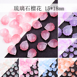50 Glazed Pomegranate Flower Petals For Diy Hairpin Crafting - Ancient Style Step Shaking Jade Hairpin Material