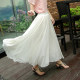 Drooping chiffon skirt mid-length spring and autumn versatile high-waisted A-line 540-degree large sling and mopping dance long skirt
