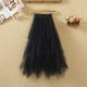 Spring and summer gauze skirt autumn and winter irregular mesh skirt high waist layer cake skirt A-line mid-length puffy skirt for women