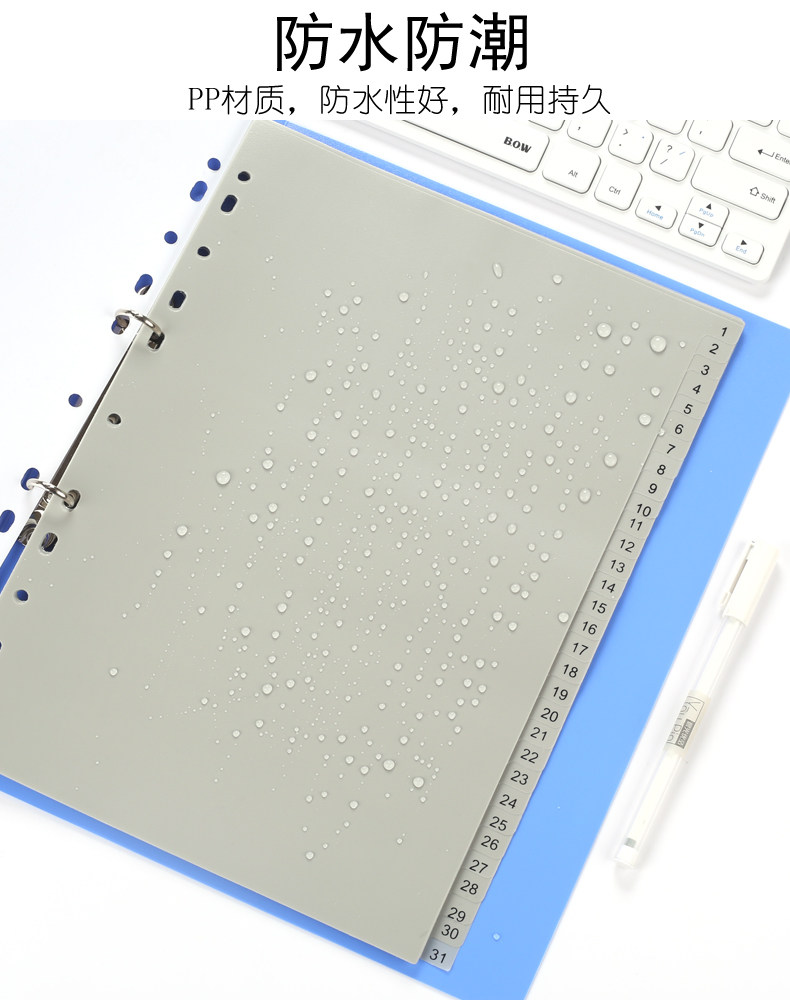 11구 색인지 A4 스페이서 용지 공백 회색 월 분류지 플라스틱 분류지 12페이지 라벨 루스리프-