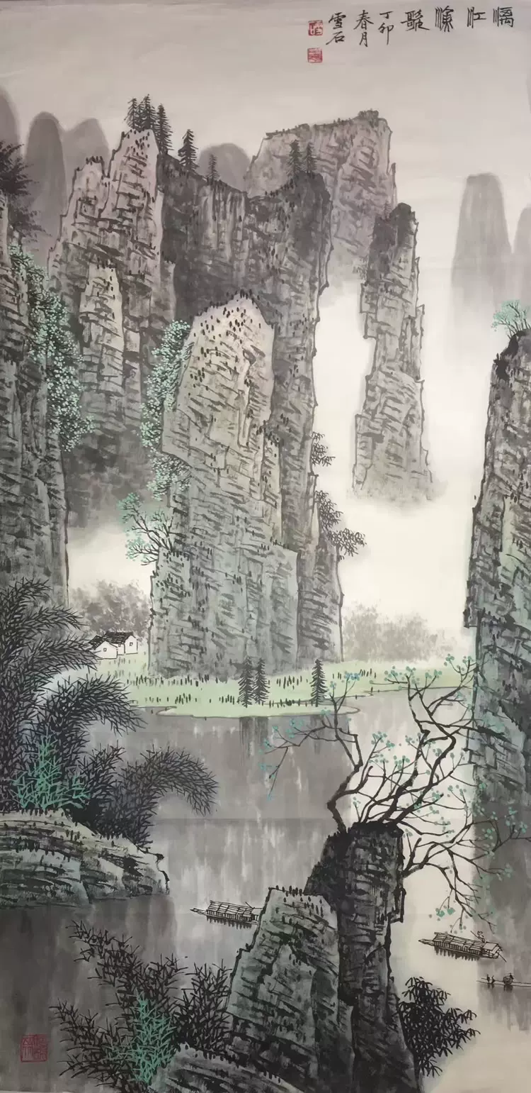 古寶奇蔵・字画・白雪石・山水画】・名人書法画・超美品・古賞物・中国