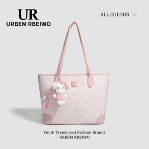 
UR bag for women summer gift pink kitty tote bag dopamine Hello Kitty large capacity shoulder commuter bag