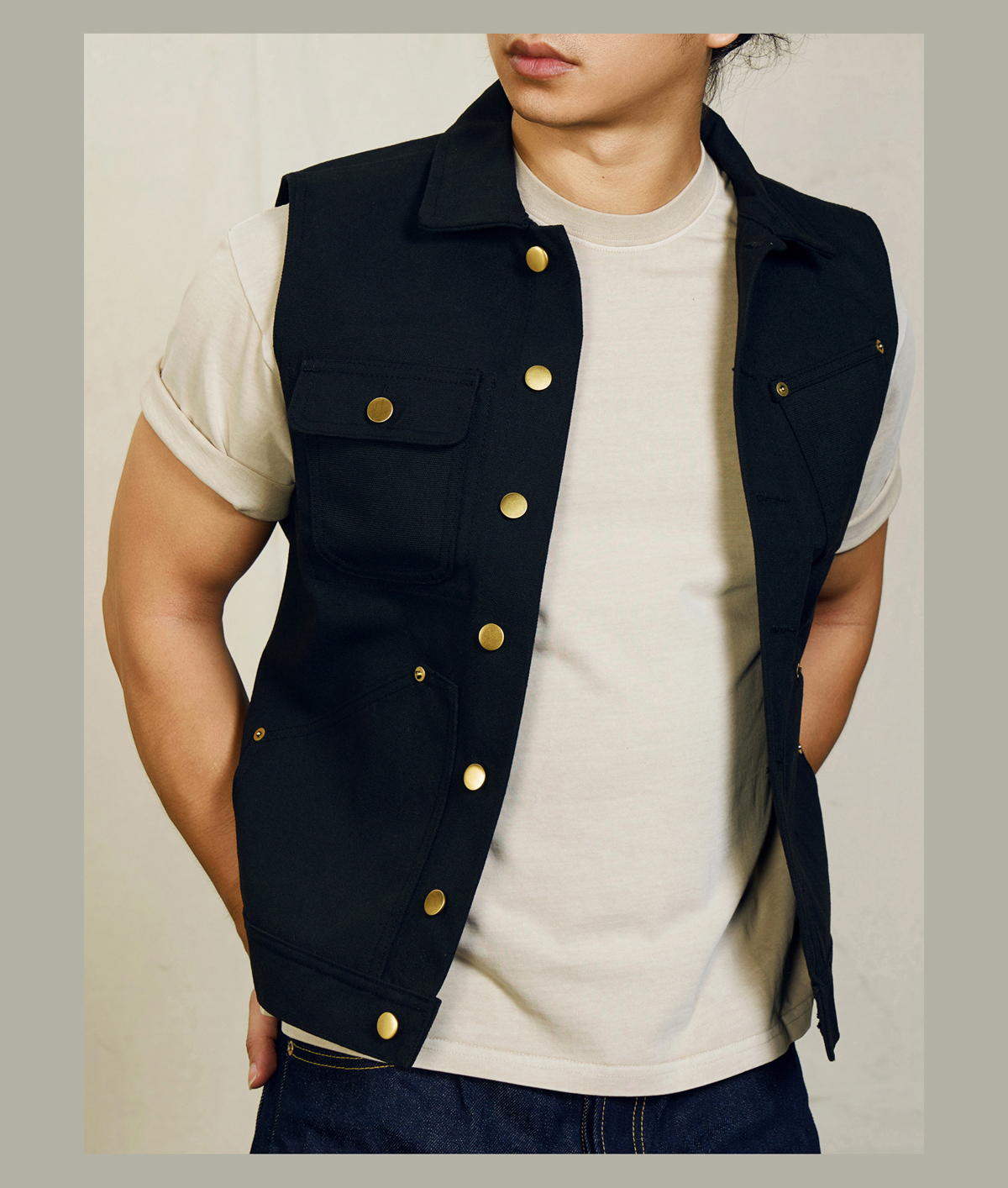 Vintameri American Retro 17oz Waxed Canvas Vest