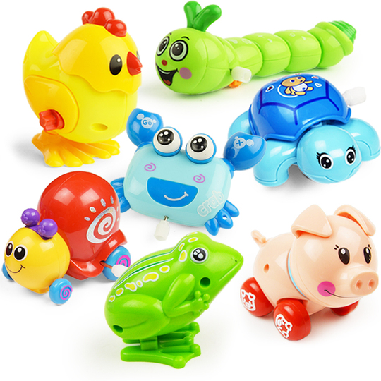 Set De 4 Juguetes De Cuerda Con Forma De Animales | De Hojalata Y Mecanismo De Relojería | Regalo Para Niños