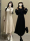 With coat A -line sweater skirt, big size fat MM autumn and winter new semi -high collar, bottoming knitted dress long skirt
