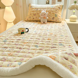 Milk Velvet Mattress for Home Bedroom, Thickened and Warm, Suitable for Student Dormitory Single Bed, 90X190 Coral Fleece Mattress