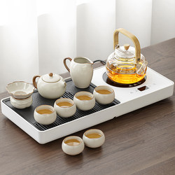 Kung Fu Tea Set for Home Use, Light Luxury, High-End, Small Tea Tray, Kettle, Fully Automatic Integrated Tea Table, Complete Set