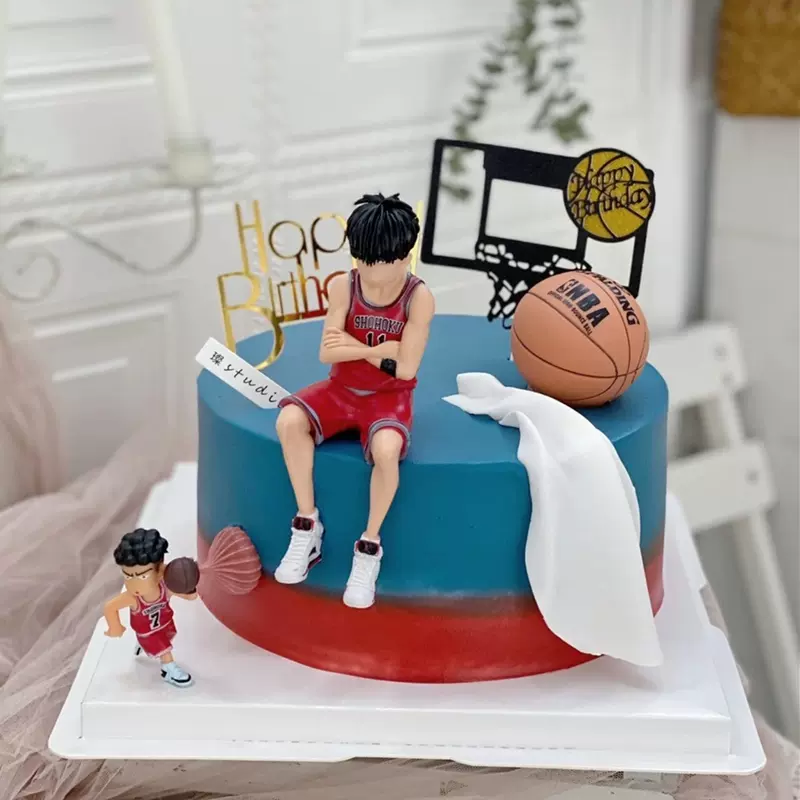 灌篮高手篮球主题蛋糕摆件红发樱木流川枫生日派对装扮