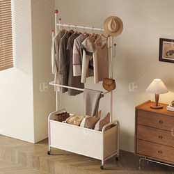 Clothes Rack, Floor-Standing Clothes Rack, Bedroom Bedside Coat Rack, Space-Saving Pants Rack, Balcony Clothes Drying Rack with Wheels