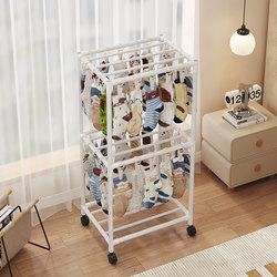 Sock Drying Rack, Double-Layer Drying Rack, Space-Saving, Multi-Clip, Windproof Balcony Towel and Underwear Drying Clip, Magic Tool