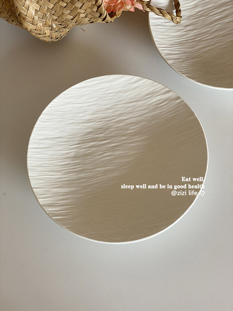 Simple rock pattern bas-relief ceramic disc, high-end restaurant home ...