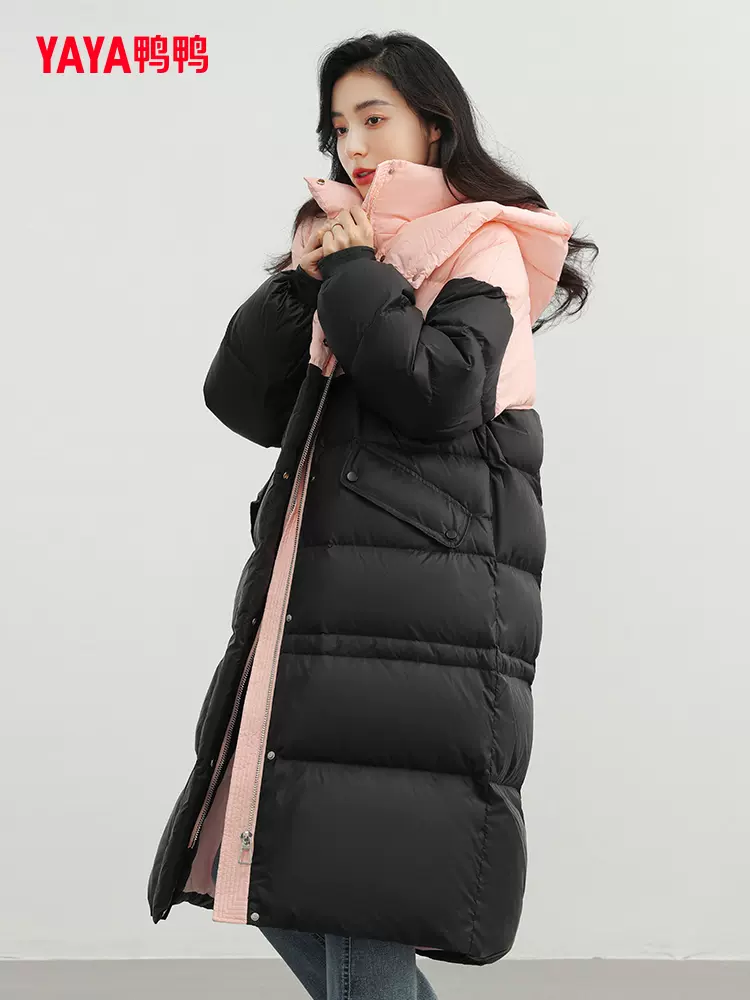 鸭鸭 23年秋冬新款 女式长款加厚保暖连帽羽绒服 聚划算双重优惠折后￥249包邮 5色可选